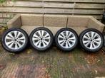 4 originele aluminium VW velgen met winterbanden, Auto-onderdelen, Banden en Velgen, Ophalen, Gebruikt, 16 inch, Banden en Velgen
