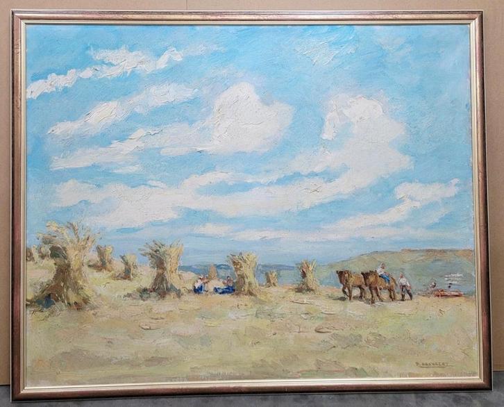Paul DAXHELET, oogsttafereel, Antiek en Kunst, Kunst | Schilderijen | Klassiek, Ophalen