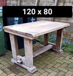 Massief eiken tafel 120x80, Huis en Inrichting, Tafels | Eettafels, 50 tot 100 cm, 100 tot 150 cm, Rechthoekig, Eikenhout