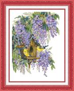 # Compleet nieuw borduurpakket; Wisteria and birds #, Ophalen of Verzenden, Nieuw, Handborduren, Borduurpakket