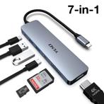 7-in-1 Aluminium USB-C Hub / Docking Station, Computers en Software, Dockingstations, Ophalen, Zo goed als nieuw