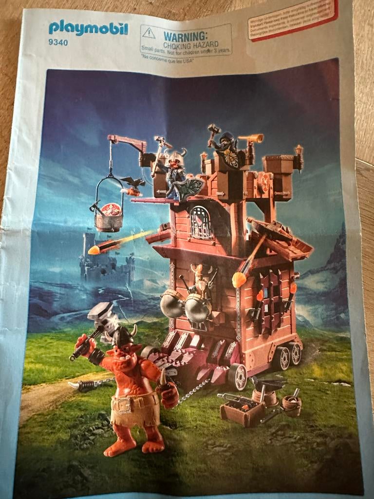 Playmobil aanvalstoren van de dwergen - set 9340, Kinderen en Baby's, Speelgoed | Playmobil, Gebruikt, Complete set, Ophalen of Verzenden