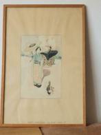Aparte tekening inkt, aquarel chinees Japans Anita Steijnick, Antiek en Kunst, Kunst | Schilderijen | Klassiek, Ophalen