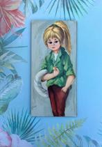 Vintage print meisje met ‘Big Eyes’ “Titi Paris”, Huis en Inrichting, Woonaccessoires | Schilderijen, Tekeningen en Foto's, Ophalen of Verzenden