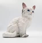 Beeldje van een witte langharige kat kitten met blauwe ogen, Ophalen of Verzenden, Dier, Zo goed als nieuw