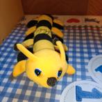 Bouwmarkt Hubo rups knuffel geel met zwart 37 cm, Kinderen en Baby's, Ophalen of Verzenden