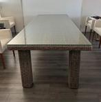 4 Seasons prachtige grote tafel met glasplaat izgst, Tuin en Terras, Tuintafels, Ophalen, Zo goed als nieuw, Rechthoekig, Wicker