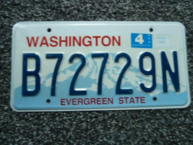 Kentekenplaat licenseplate Washington 4 USA, Verzamelen, Automerken, Motoren en Formule 1, Gebruikt, Auto's, Verzenden