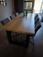 Eettafel met stalen U-poten 240 x 100, Huis en Inrichting, Tafels | Eettafels, Ophalen, Gebruikt, 100 tot 150 cm, Eikenhout