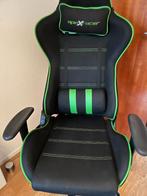 Bureau stoel zwart - groen, Huis en Inrichting, Bureaustoelen, Ophalen, Gaming bureaustoel, Gebruikt, Zwart