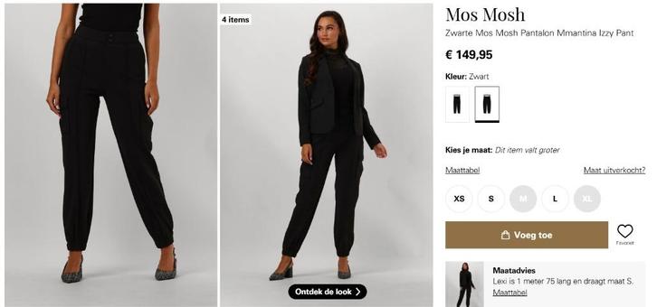 Mos mosh - IZZY - cargo, Kleding | Dames, Broeken en Pantalons, Nieuw, Maat 36 (S), Zwart, Lang, Ophalen of Verzenden
