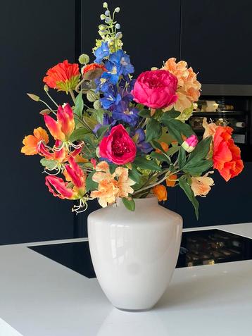 Zijden bloemen boeket / kunstboeket - kleurrijk NIEUW!