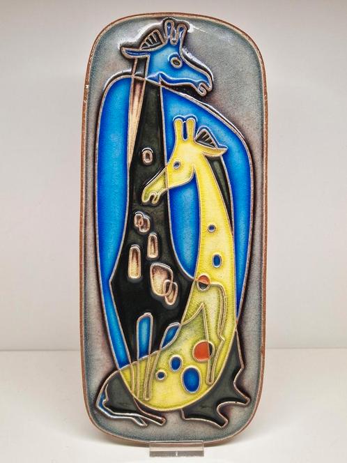 Retro Mid Century Modern Kalsruhe Majolica wand plaquette., Antiek en Kunst, Antiek | Keramiek en Aardewerk, Ophalen of Verzenden