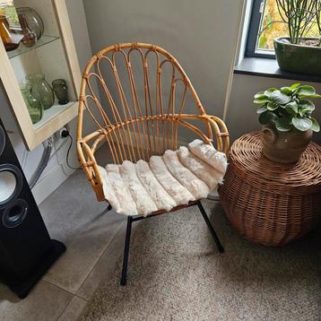 Rohé rotan rieten stoeltje vintage sixties beschikbaar voor biedingen