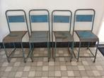 Set van 4 industriele stoelen vintage, Ophalen, Zo goed als nieuw