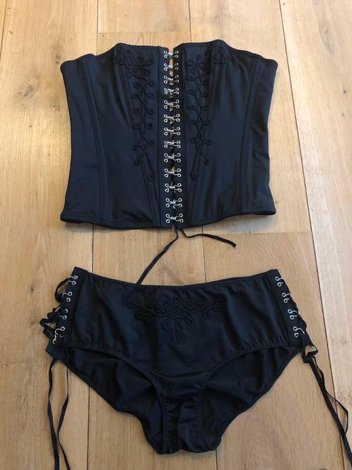 Zwart korset met slip stretch lycra maat S, Kleding | Dames, Ondergoed en Lingerie, Body of Korset, Zwart, Ophalen of Verzenden
