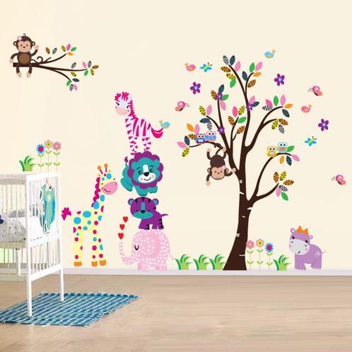 Nieuw Happy Zoo Dieren Muurstickers Kinderkamer, Kinderen en Baby's, Kinderkamer | Inrichting en Decoratie, Nieuw, Wanddecoratie