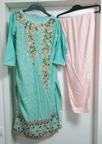 Blauw Roze Indiase Jurk Pak Maat S, Overige typen, Blauw, Ophalen of Verzenden, Maat 36 (S)