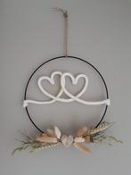 Metalen ring hartjes met droogbloemen, Huis en Inrichting, Woonaccessoires | Kransen, Ophalen of Verzenden, Nieuw