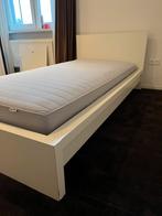 IKEA Malm eenpersoonsbed wit met matras, Ophalen, Gebruikt, 90 cm, Eenpersoons