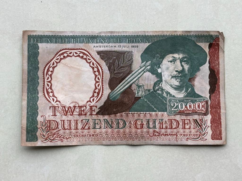 Bankbiljet 2000 gulden, Postzegels en Munten, Bankbiljetten | Nederland, Ophalen of Verzenden, Los biljet