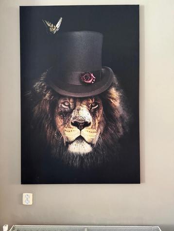 Canvas Posterjunkie: Classy Lion 100x150cm beschikbaar voor biedingen