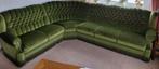 Knalgroene hoekbank vintage franjes groen mohair velours, Ophalen of Verzenden