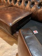 Chesterfield Hoekbank Leer - 6 persoons, Ophalen, Info@Chesterfieldjunkie.nl, 100 tot 125 cm, Hoekbank