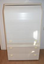 Vintage witte opbergkast met roldeur & laden Pastoe, Ophalen, Gebruikt, 100 tot 150 cm, 50 tot 100 cm