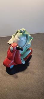 P. CHIARI:  Spaarpot Kikker op Scooter, Ophalen of Verzenden, Gebruikt, Steen, Aardewerk of Keramiek, Dier