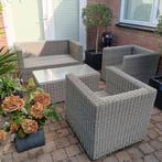 Wicker tuinset met kussens, Ophalen, 4 zitplaatsen, Gebruikt, Bank