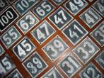 echt oud nederlands huisnummer metaal blauwwit nummerbord, Ophalen of Verzenden