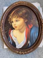 Ovaal schilderij op canvas met lijst., Antiek en Kunst, Kunst | Schilderijen | Klassiek, Ophalen of Verzenden
