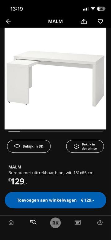 IKEA Malm bureau wit + 4x IKEA Kallax kast wit - afbeelding 4