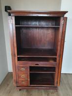 Massief Teak Computerkast, Ophalen, 75 cm of meer, Teakhout, 50 tot 100 cm