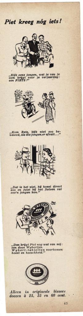 3x Piet kreeg nog iets ! WYBERT Tabletten voorkomen hoest, Verzamelen, Merken en Reclamevoorwerpen, Zo goed als nieuw, Overige typen