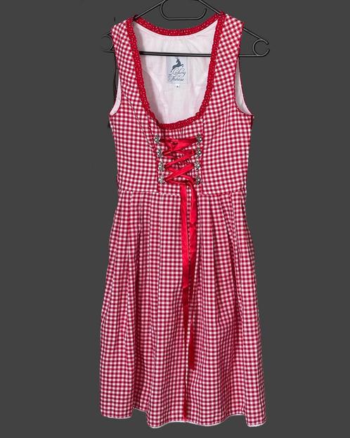 Ludwig & Therese Dirndl - Rood-Wit Geblokt - Maat 34 / XS, Kleding | Dames, Carnavalskleding en Feestkleding, Zo goed als nieuw
