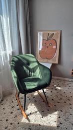 Groene fluwelen schommelstoel – zo goed als nieuw, Ophalen of Verzenden, Zo goed als nieuw, Overige kleuren, Eén