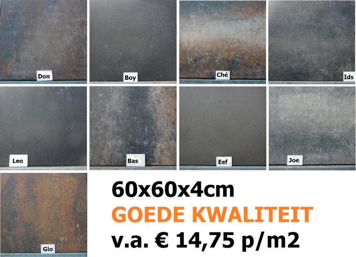 OPRUIMING terrastegels Hummlo verschillende maten en kleuren, Tuin en Terras, Tegels en Klinkers, Nieuw, Terrastegels, Beton, 10 m² of meer