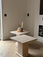 Travertin salontafels/bijzettafels., Huis en Inrichting, Tafels | Salontafels, Overige materialen, Minder dan 50 cm, Travertin japandi vintage marmeren natuursteen