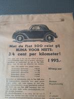 OUDE FIAT 500 FOLDER UIT 1937, Verzamelen, Ophalen, Auto's