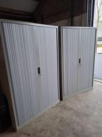 Extra brede metalen roldeurkasten met 4 legborden en steutel, Huis en Inrichting, Kasten | Roldeurkasten en Archiefkasten, Ophalen