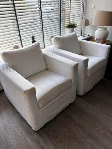 Witte fauteuils met wasbare hoezen - Nieuwstaat
