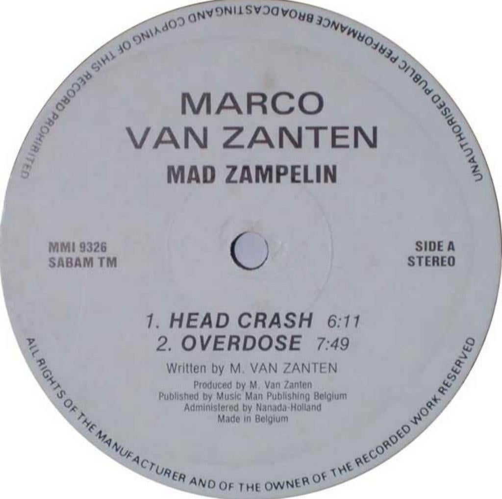 Marco van Zanten - mad zampelin, Ophalen of Verzenden, Zo goed als nieuw, 12 inch, Techno of Trance