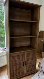 Boekenkast MANDERUP “Wild Donker Eiken”, Ophalen, Met deur(en), 50 tot 100 cm, Zo goed als nieuw