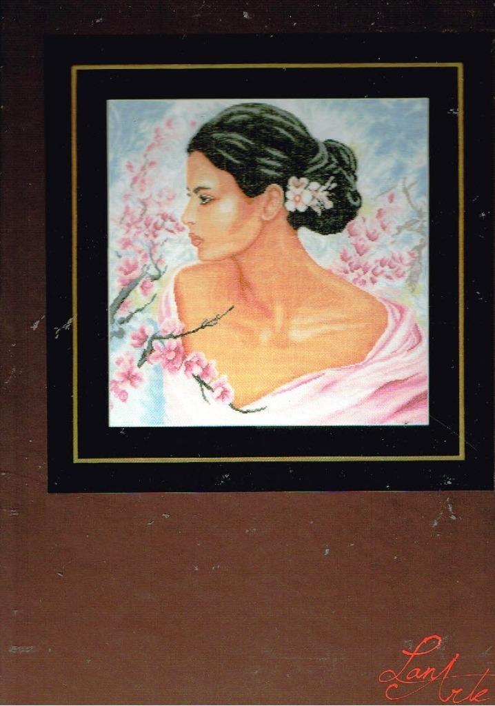 Cado lanarte borduurpakket, lady with blossems 690, Hobby en Vrije tijd, Borduren en Borduurmachines, Nieuw, Borduurpakket, Handborduren