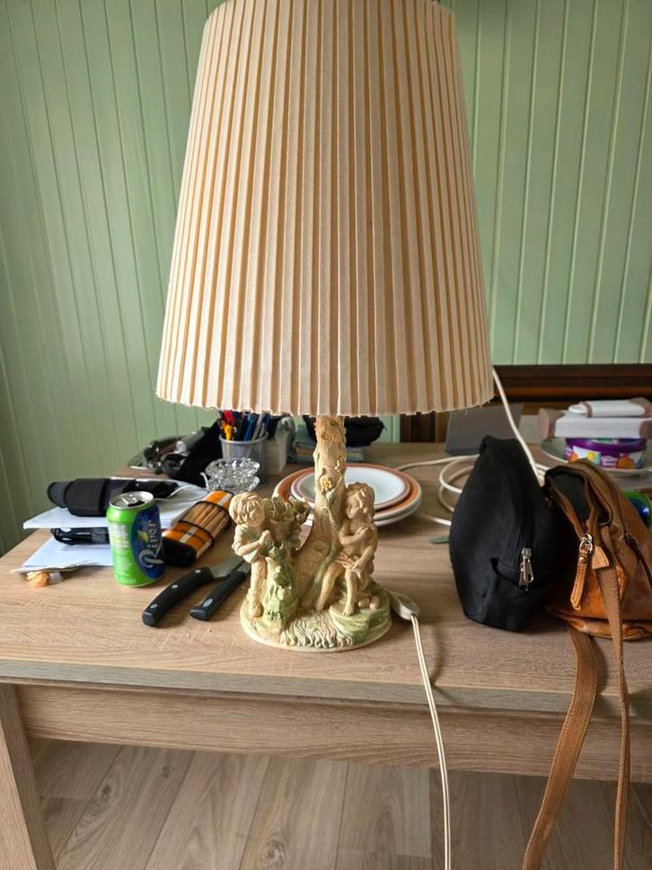 Vintage Lamp met Engel Decoratie, Antiek en Kunst, Antiek | Lampen, Ophalen of Verzenden