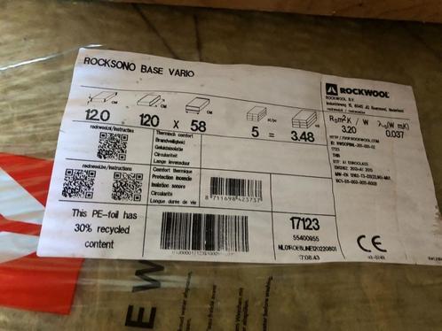 Isolatie Rocksono Base, Isoversystemroll 400, Rockroof Sidef, Doe-het-zelf en Verbouw, Isolatie en Afdichting, Nieuw, Steenwol