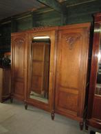 antieke eiken linnenkast met hang leg spiegeldeur 495,00, Ophalen, 200 cm of meer, 150 tot 200 cm, Eikenhout