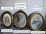 LIJST, LIJSTJE MET ZIJDEN PRENT, BAROK, VICTORIAANS 6 STUKS, Minder dan 50 cm, Gebruikt, Ophalen of Verzenden, Print